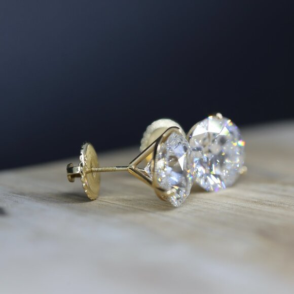 10.10 Carat Round Brilliant Lab-Grown Diamond Stud Earrings Certified - Picture 3 of 4